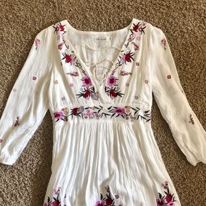 Chicwish, Bohemian white floral dress